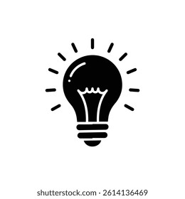 Lightbulb Idea Innovation Creativity Flat Black Icon