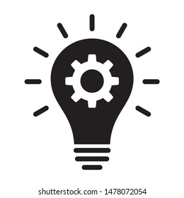 Lightbulb with idea innovation flat vector  icon for business apps and websites