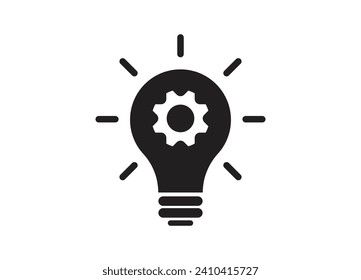 Lightbulb with idea innovation icon, Science invention vector icon for business apps and websites