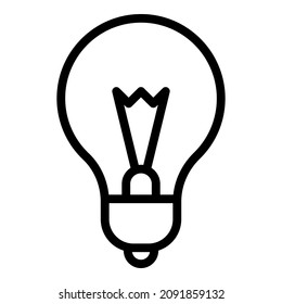 Lightbulb Idea Light Flat Icon Isolated On White Background