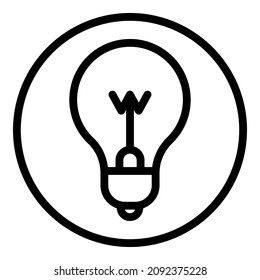 Lightbulb Idea Light Flat Icon Isolated On White Background