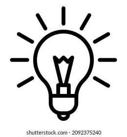 Lightbulb Idea Light Flat Icon Isolated On White Background