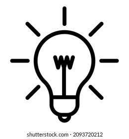 Lightbulb Idea Light Flat Icon Isolated On White Background