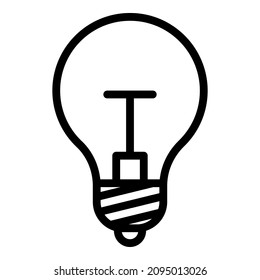 Icono plano luminoso de la idea de una bombilla de luz aislado en fondo blanco