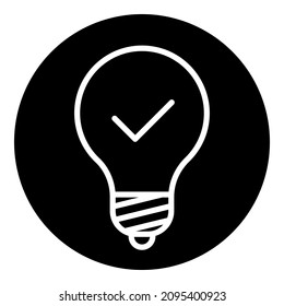 Lightbulb Idea Light Flat Icon Isolated On White Background