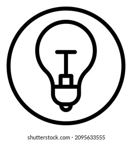 Lightbulb Idea Light Flat Icon Isolated On White Background