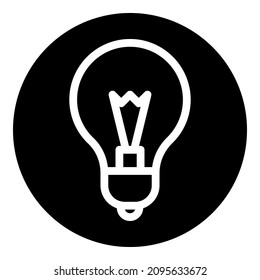Lightbulb Idea Light Flat Icon Isolated On White Background