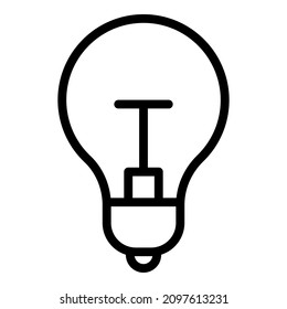 Lightbulb Idea Light Flat Icon Isolated On White Background