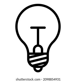 Lightbulb Idea Light Flat Icon Isolated On White Background