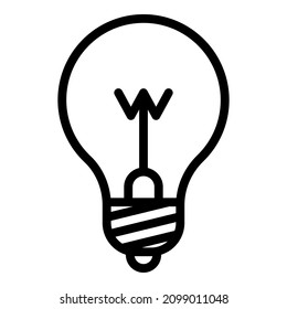 Lightbulb Idea Light Flat Icon Isolated On White Background