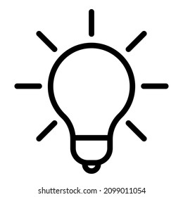 Lightbulb Idea Light Flat Icon Isolated On White Background