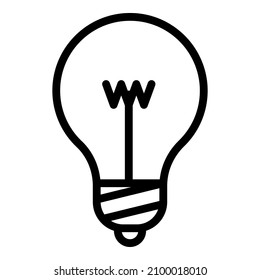 Lightbulb Idea Light Flat Icon Isolated On White Background