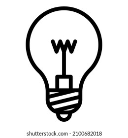 Lightbulb Idea Light Flat Icon Isolated On White Background