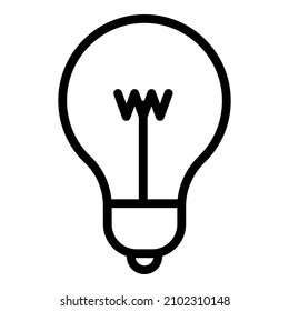 Lightbulb Idea Light Flat Icon Isolated On White Background