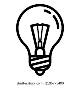 Lightbulb Idea Light Flat Icon Isolated On White Background