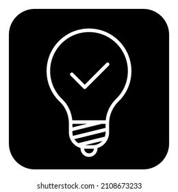 Lightbulb Idea Light Flat Icon Isolated On White Background