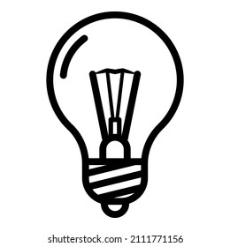 Lightbulb Idea Light Flat Icon Isolated On White Background