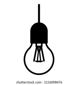 Lightbulb Idea Light Flat Icon Isolated On White Background