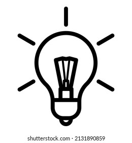 Lightbulb Idea Light Flat Icon Isolated On White Background