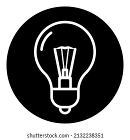 Lightbulb Idea Light Flat Icon Isolated On White Background