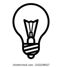 Lightbulb Idea Light Flat Icon Isolated On White Background