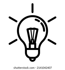 Lightbulb Idea Light Flat Icon Isolated On White Background
