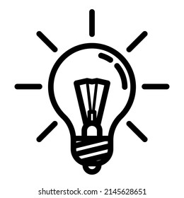 Lightbulb Idea Light Flat Icon Isolated On White Background