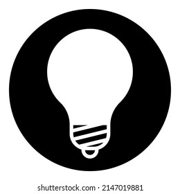 Icono plano luminoso de la idea de una bombilla de luz aislado en fondo blanco