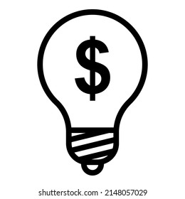 Lightbulb Idea Light Flat Icon Isolated On White Background