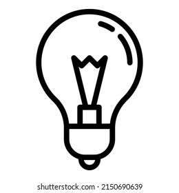 Icono plano luminoso de la idea de una bombilla de luz aislado en fondo blanco