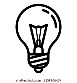 Lightbulb Idea Light Flat Icon Isolated On White Background