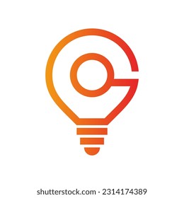 Lightbulb idea line technology logo vector image