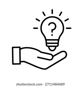 Lightbulb Idea Outline Icon Vector Illustration