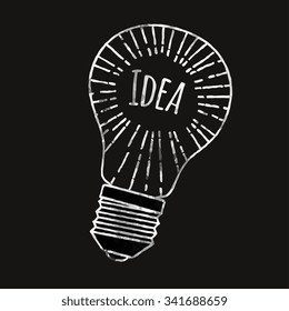 lightbulb with Idea sign, doodle style vector illustration