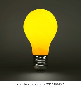 Lightbulb idea symbol. 3d vector illustration. Can be used for your business presentation.