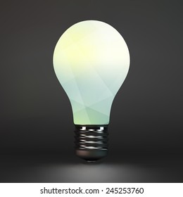 Lightbulb idea symbol. 3d vector illustration. Can be used for your business presentation.
