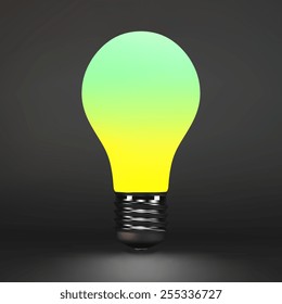 Lightbulb idea symbol. 3d vector illustration. Can be used for your business presentation.
