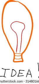 lightbulb idea symbol.Vector illustration. Doodle hand drawn sign. Illustration for print, web