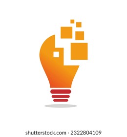 Lightbulb idea technology company logo vector image
