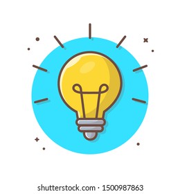 Lightbulb Idea Vector Icon Illustration. Get Idea Icon Concept White Isolated. Flat Cartoon Style Suitable for Web Landing Page, Banner, Sticker, Background