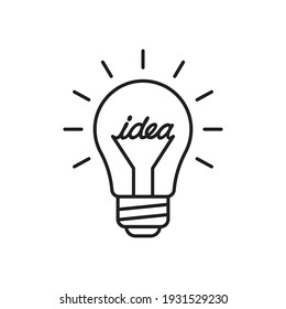 Lightbulb Idea Word Icon Creative Thinking Stock Vector (Royalty Free ...