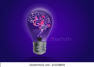 Lightbulb ideas concept. light and line motion. Vector illustration.