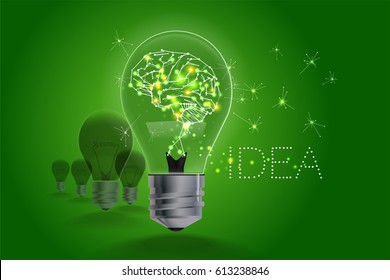 Lightbulb ideas concept. light and line motion. Vector illustration.
