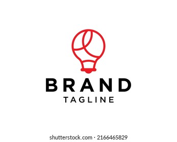 Lightbulb Ideas Logo. Red Geometric Shapes Lamp Icon Origami Style with Radial Rays isolated on White Background. Use for Business and Branding Logos. Flat Vector Logo Design Template Element.

