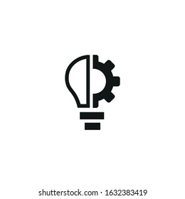 lightbulb innovate vector icon on white background