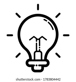 Lightbulb  Innovation Flat Icon Isolated On White Background