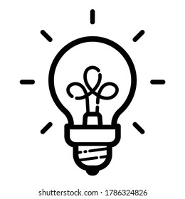 Lightbulb Innovation Idea Flat Icon Isolated On White Background