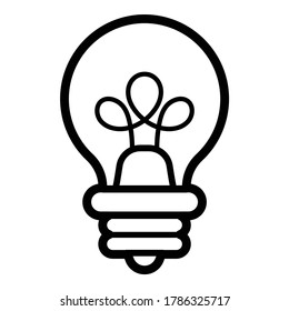 Lightbulb Innovation Idea Flat Icon Isolated On White Background