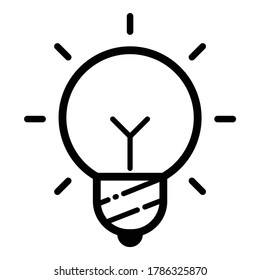 Idea de innovación de bombilla Icono plano aislado en fondo blanco