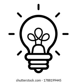 Lightbulb Innovation Idea Flat Icon Isolated On White Background